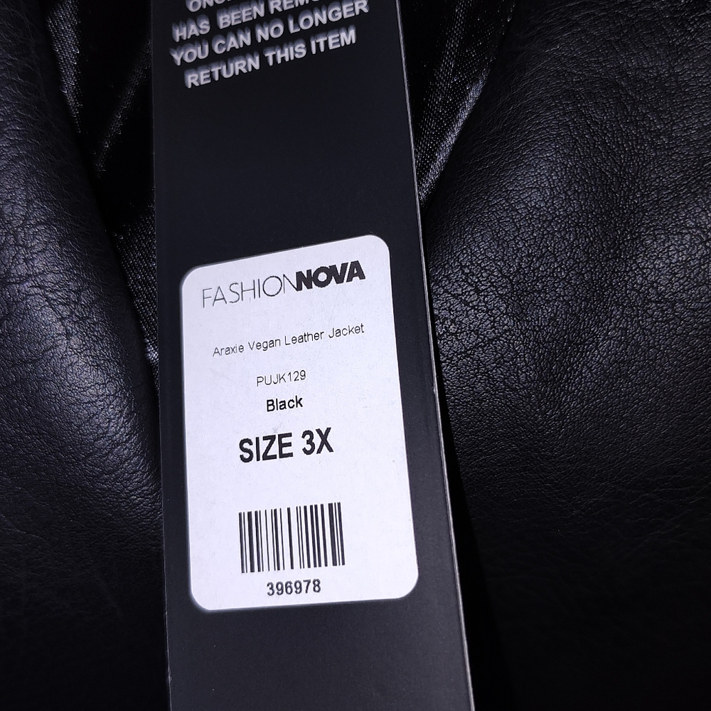 Women's Black Leather Jacket - Picture 4 of 4